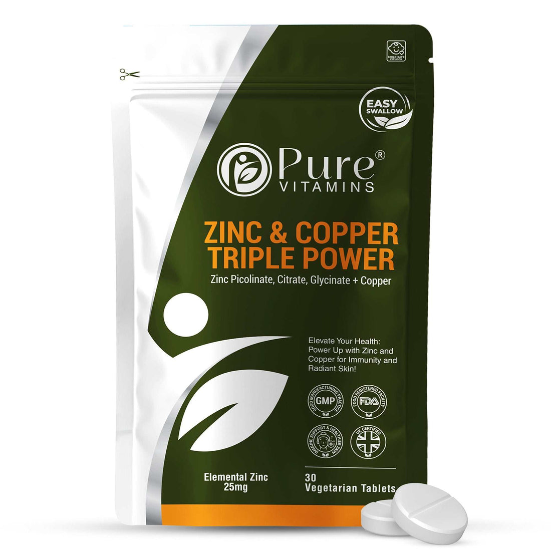 Pure Vitamins UK zinc picolinate with copper glycinate