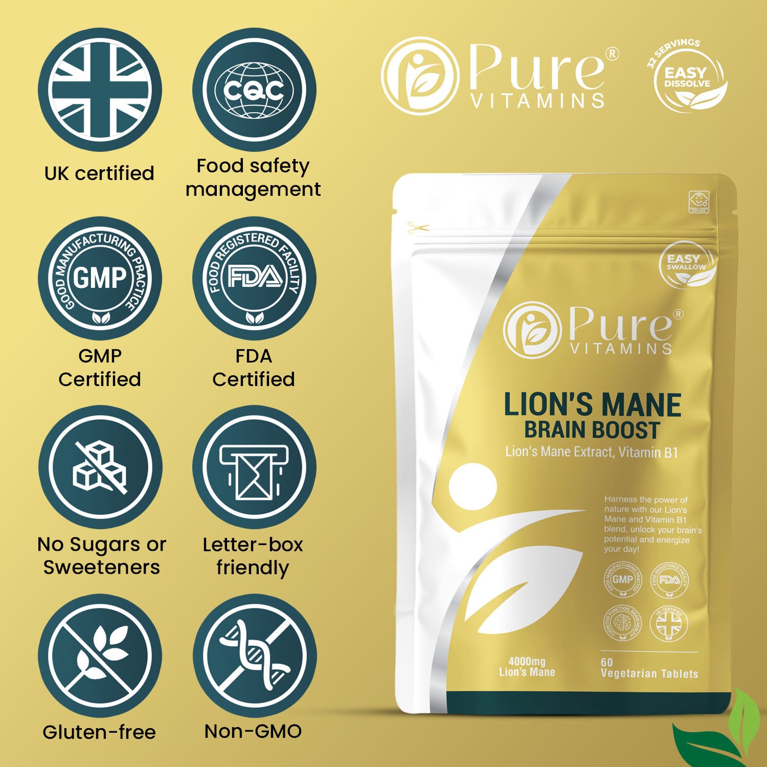Lion’s Mane Tablets | Pure Vitamin