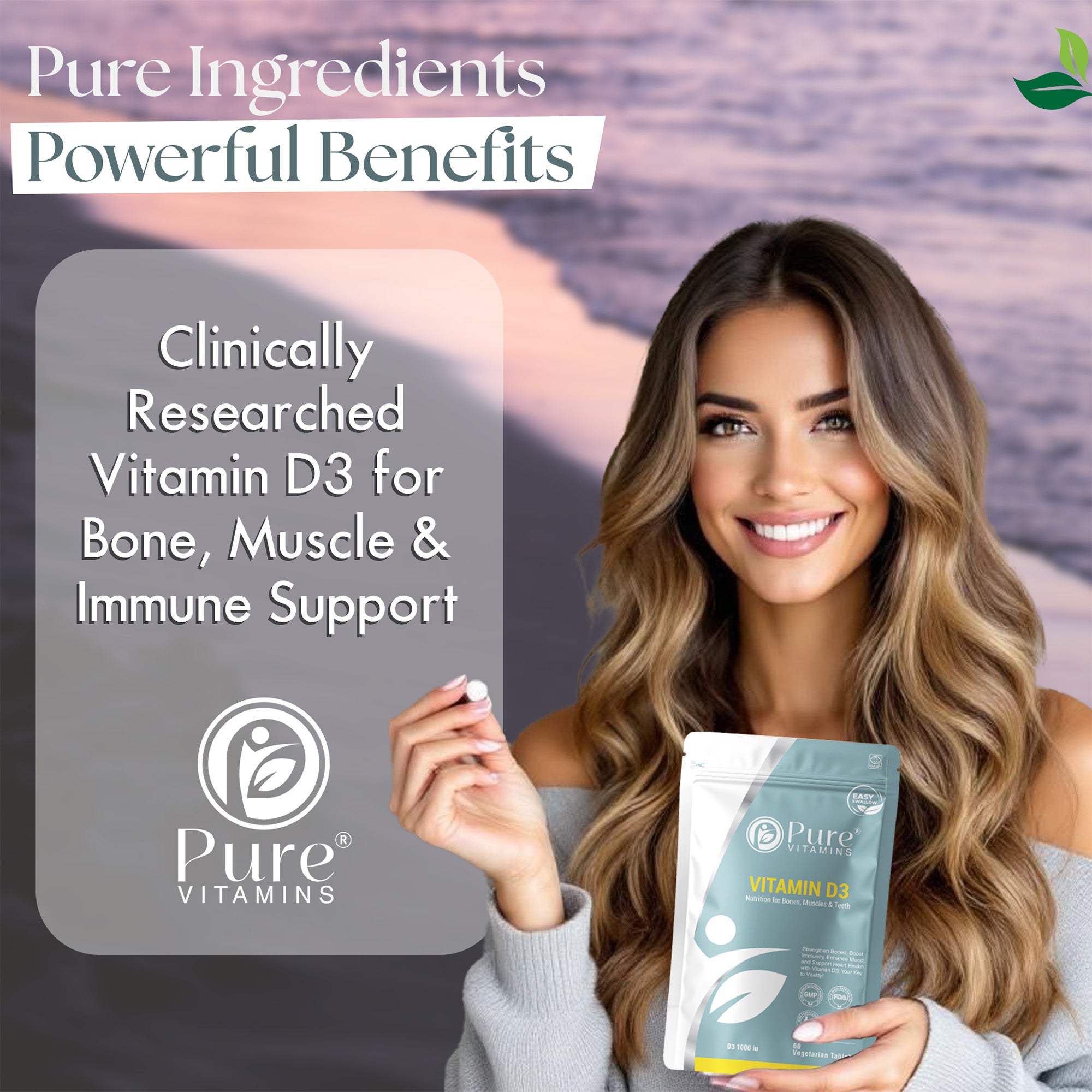Pure vitamins Vitamin D3 Tablets | Pure Vitamin
