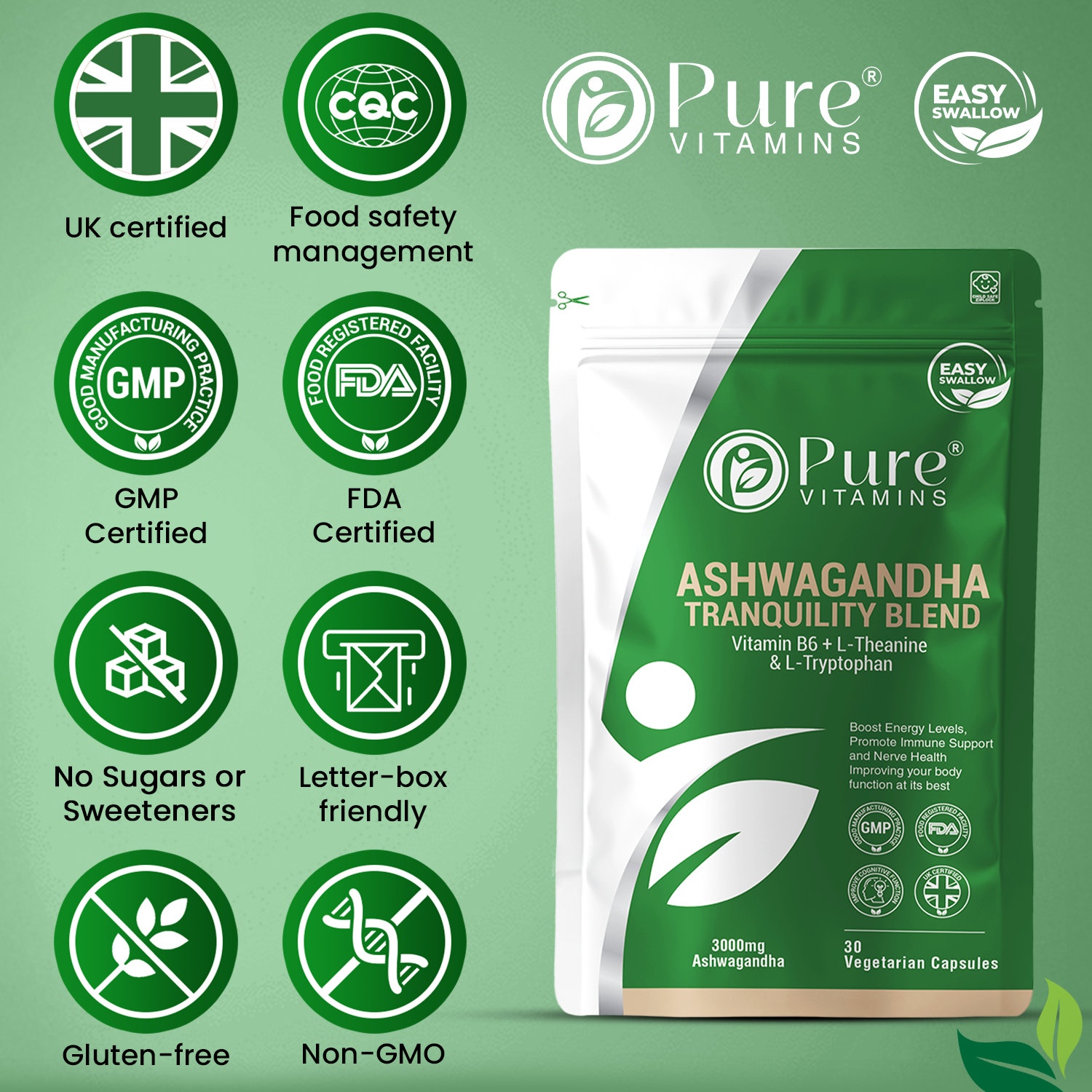 Pure Vitamins Ashwagandha KSM-66 Capsules