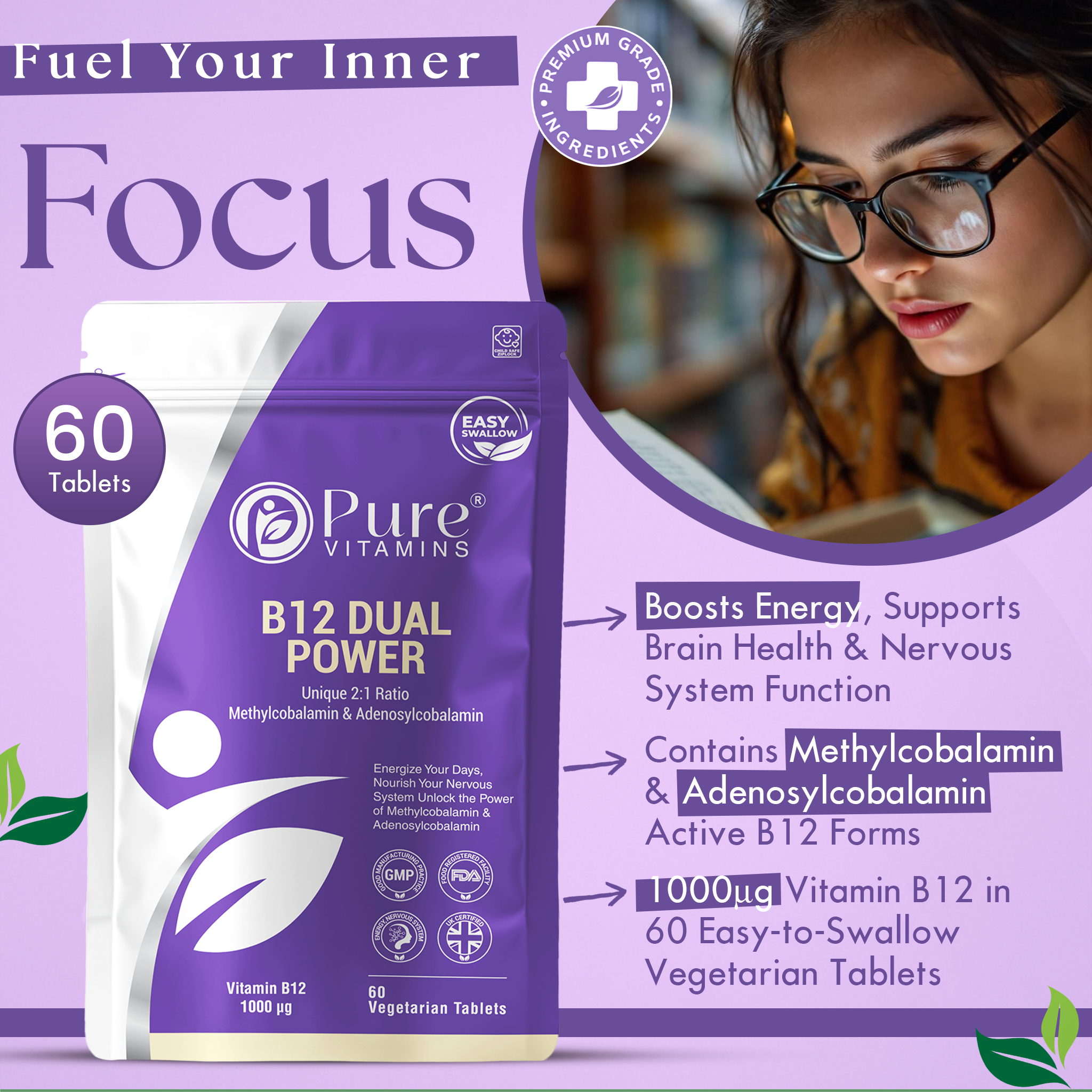 B12 Dual Powder | Pure Vitamins