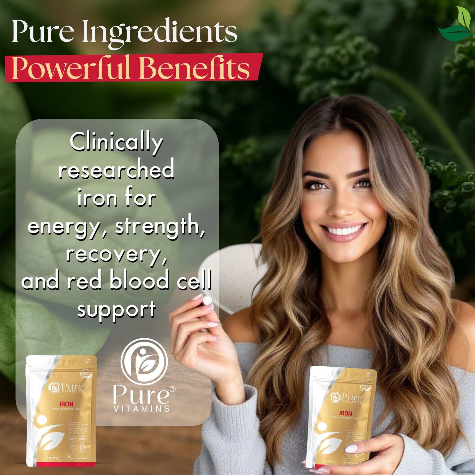 High absorption iron tablets with ferrous fumarate for energy and red blood cell support