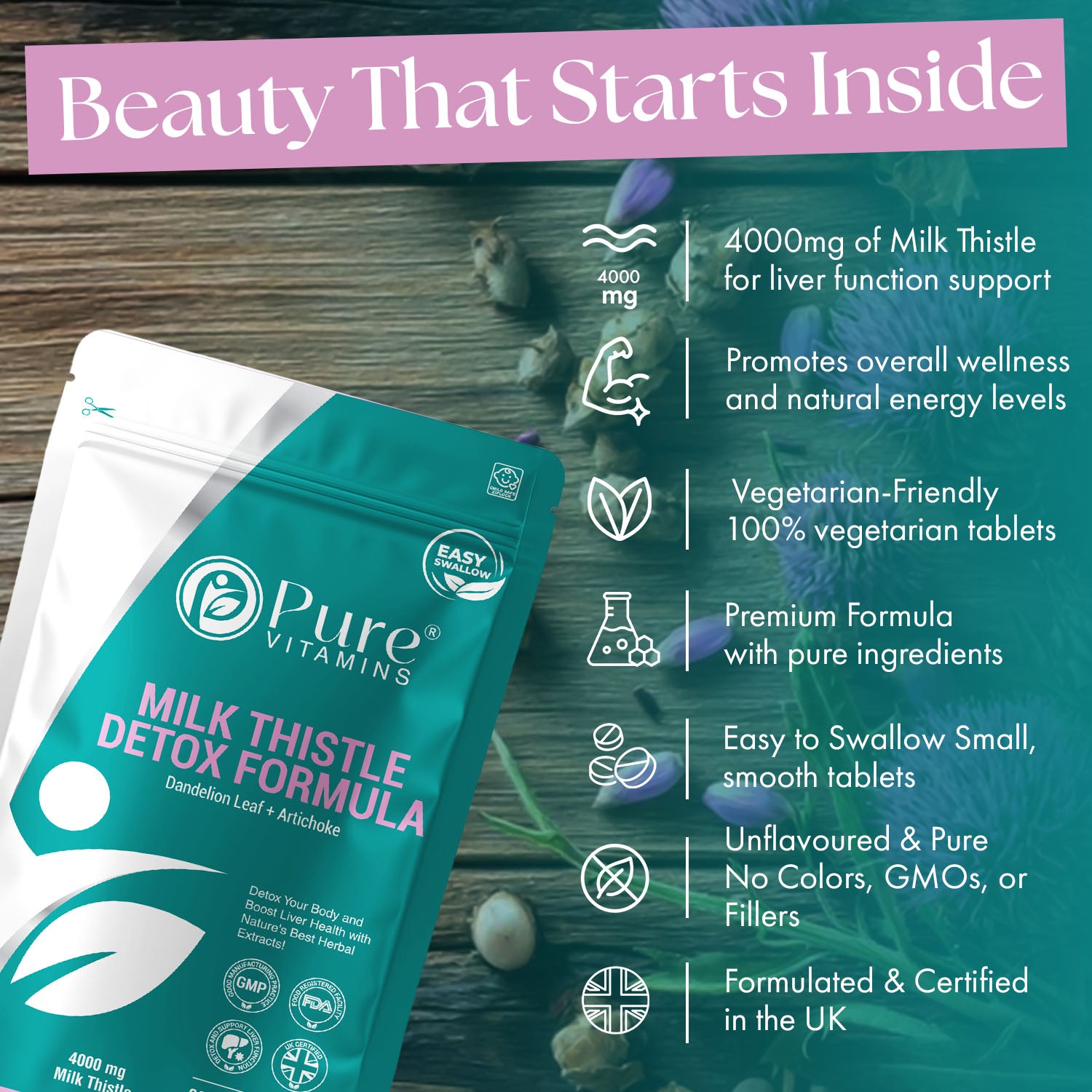 Milk Thistle Tablets | Pure Vitamins