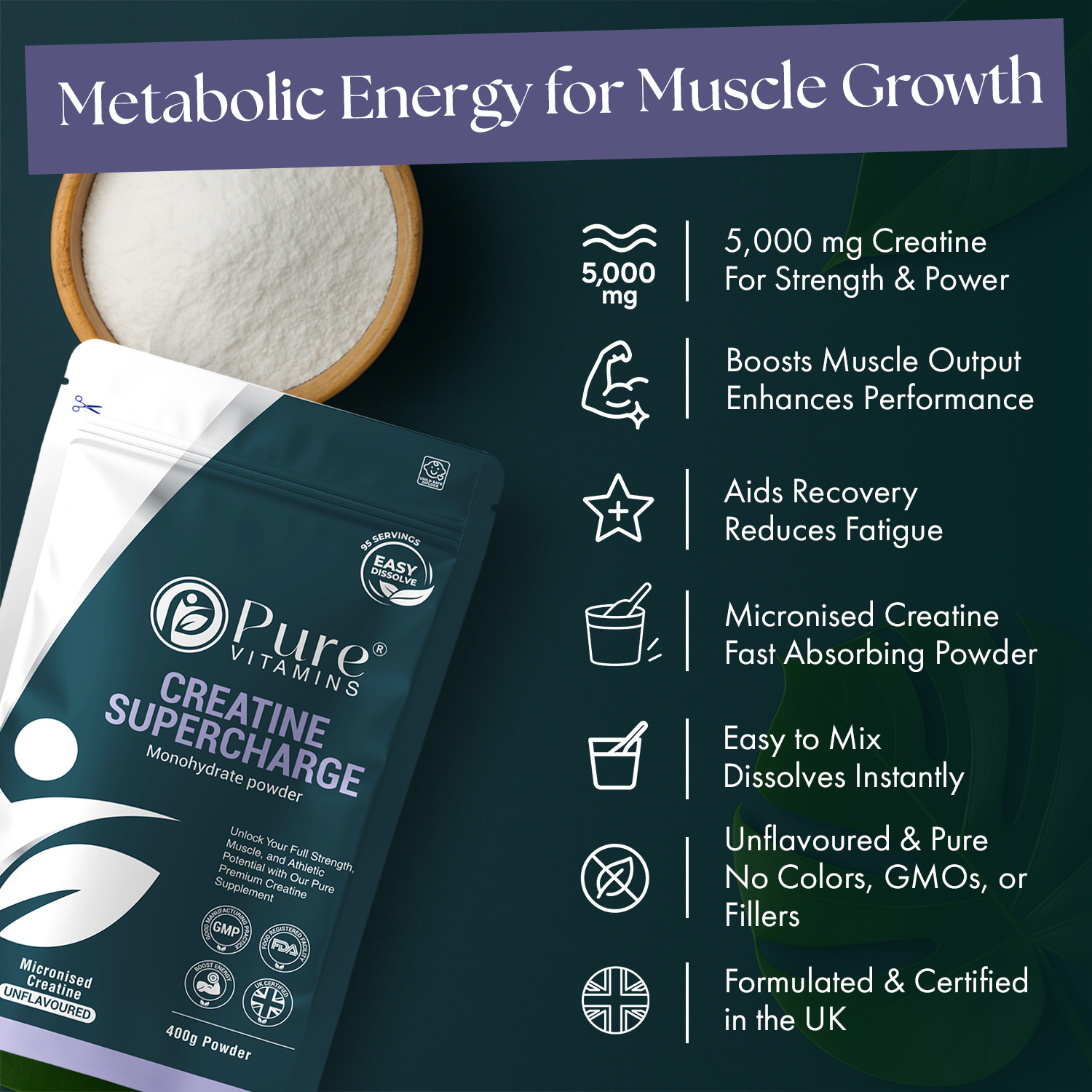 Power Up Your Workouts with Pure Creatine Supercharge Powder | Pure Vitamins