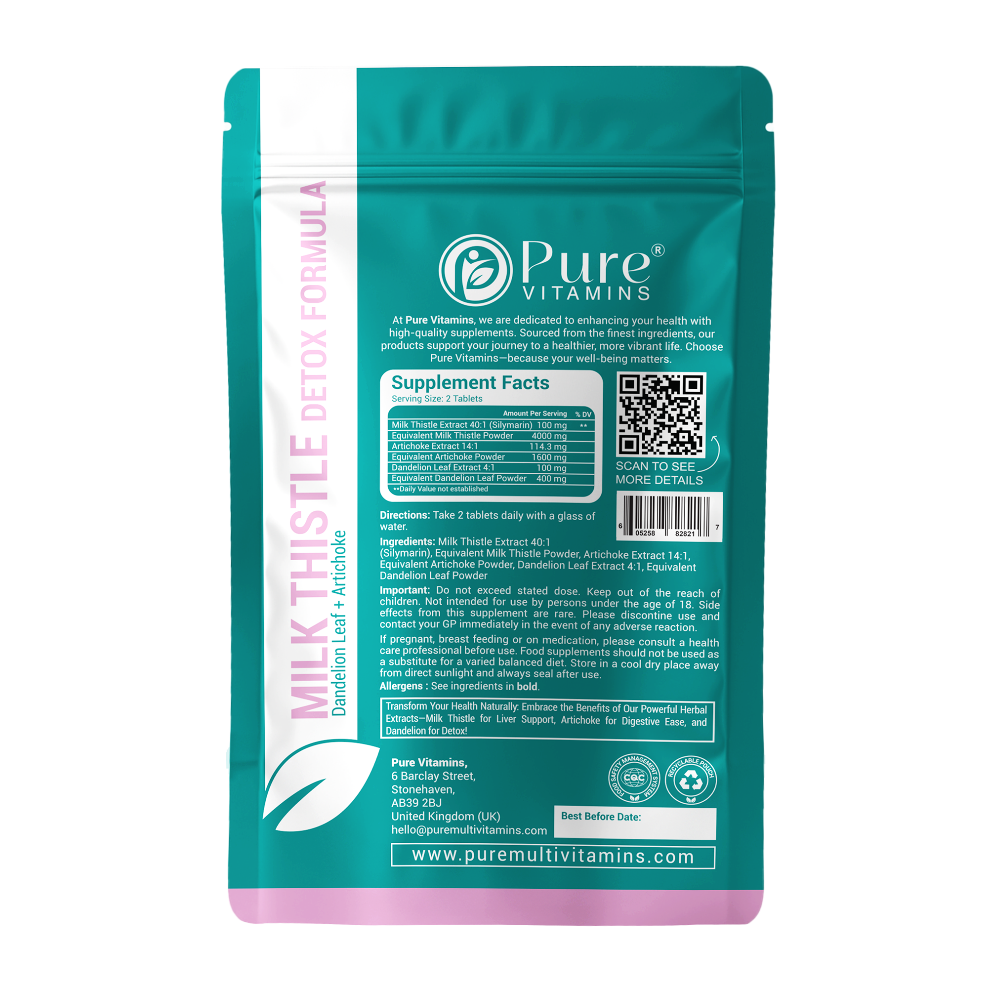 Milk Thistle Tablets | Pure Vitamins