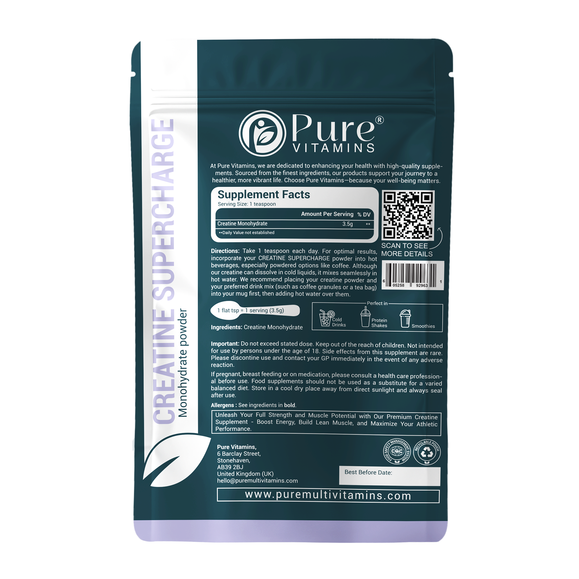 Power Up Your Workouts with Pure Creatine Supercharge Powder | Pure Vitamins
