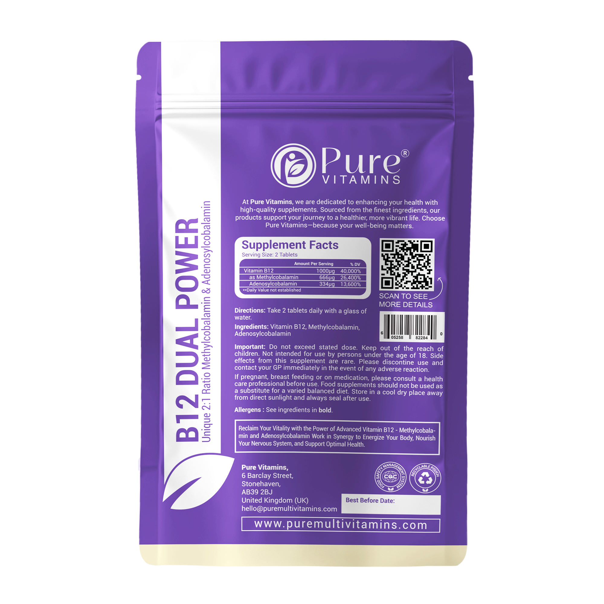 B12 Dual Powder | Pure Vitamins