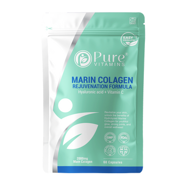 Hydrolysed Marine Collagen Capsules | Pure Vitamins - Support Skin, Hair & Joint Health